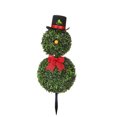 thumbnail image 2 of Dserfhy Christmas Snowman Topiary Artificial Snowman Shaped Topiary Tree with Bow And Hat Outdoor Boxwood Topiary with Stake for Home Porch Decor, 2 of 8