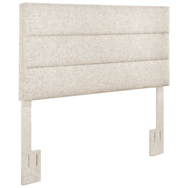 Tête de Lit Réglable à Canaux Horizontaux en Tissu Beige Doe