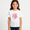 thumbnail image 2 of Girls Graphic Tees Anime Girl Pink Cat Kids T Shirt Sweet Kawaii 100% Cotton Short Sleeve Soft Tops 4-13Y, 2 of 5