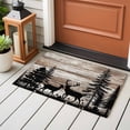 thumbnail image 4 of Deer Silhouettes Entryway Rug 2'x3'&nbsp; Non Slip Front Door Mats, Trees Wooden Retro Art Farmhouse Entrance Rugs Indoor Outdoor Carpet, Washable Floor Mats Small Area Rug for Bedroom Kitchen, 4 of 8