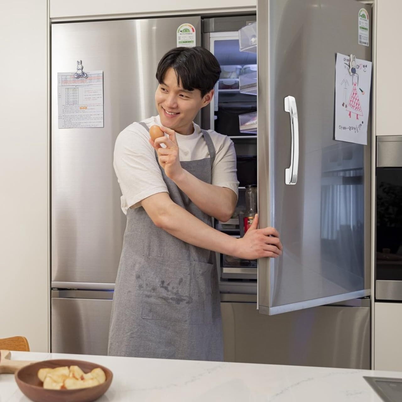 Universal Refrigerator Door Handle Replacement Heavy Duty Fridge Handle Repair Part Commercial Freezer Accessory Easy Installation 12.20X10.82X9.05In