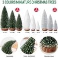 thumbnail image 2 of Ayieyill 9Pcs Mini Christmas Trees Christmas Decor Artificial Christmas Decorations with 4 Sizes, Christmas Tree Bottle Brush Trees Christmas Table Decorations (Green Silver White), 2 of 7