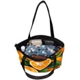 thumbnail image 5 of Tangerine Canvas Leather Mix Tote Bag with Twill, Sponge, and Jeanette Material, 30x10.5x39cm - Handheld Fashion Shoulder Purse for Women, 5 of 5