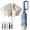 Blue, variant on Reverse Automatic Folding Umbrella with Ring Buckle Handle, Reflective Safety Strip, Sturdy Windproof 10 Rib Compact Inverted Travel Umbrella