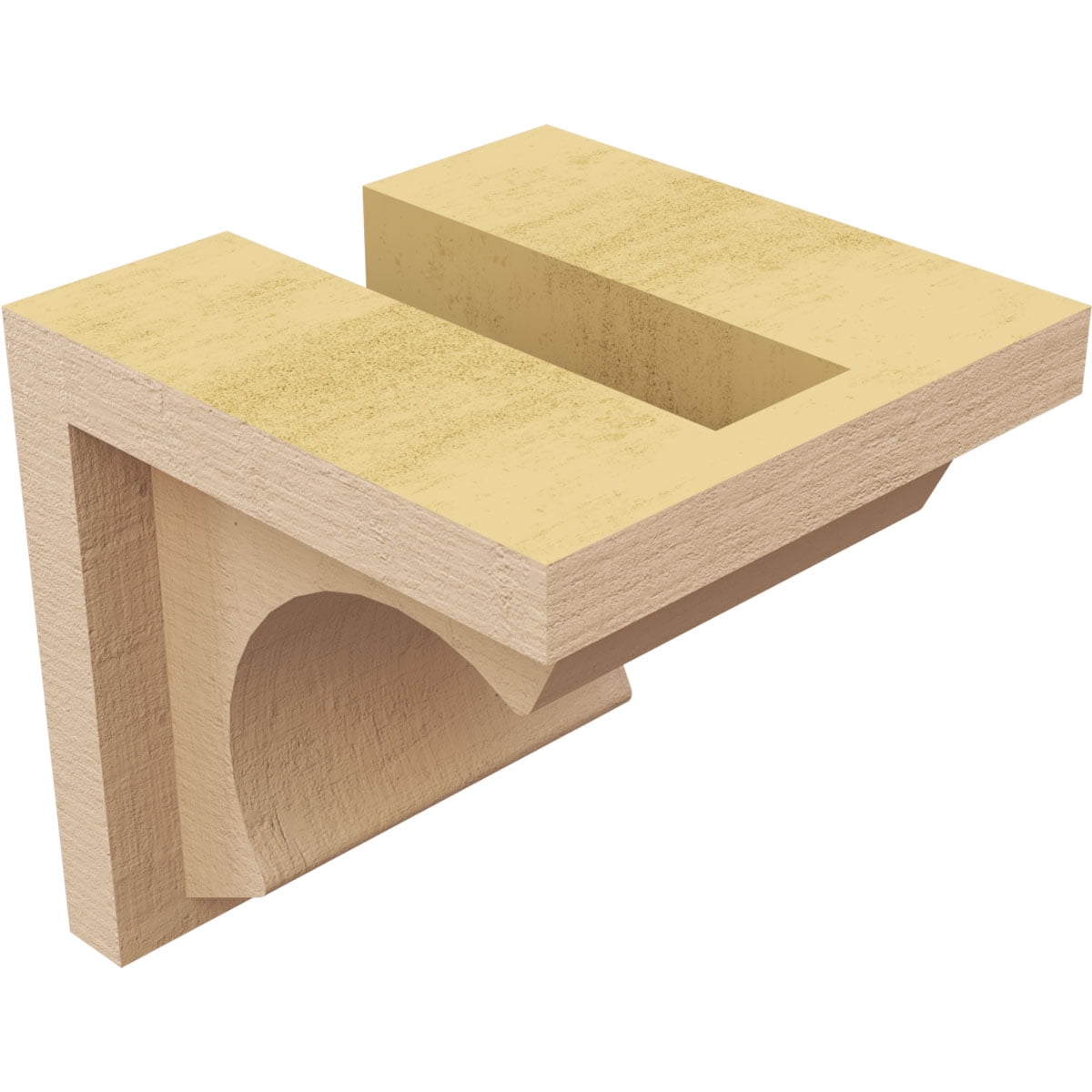 4"W x 4"D x 4"H Wide Emerson Rough Cedar Woodgrain TimberThane Corbel, Primed Tan