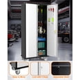 thumbnail image 4 of 72" H Metal Storage Cabinet with Wheels, Garage Storage Cabinet with Adjustable Shelves and 2 Doors for Garage Home Office Utility Room, 4 of 7