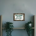 thumbnail image 6 of Vintage "Welcome To The Jungle" Text Metal Tin Sign For Garage Man Retro Signs Garden Cave Signs Art Plaque Poster Wall Decor for Home Kitchen Bar Club 8×12inch, 6 of 7