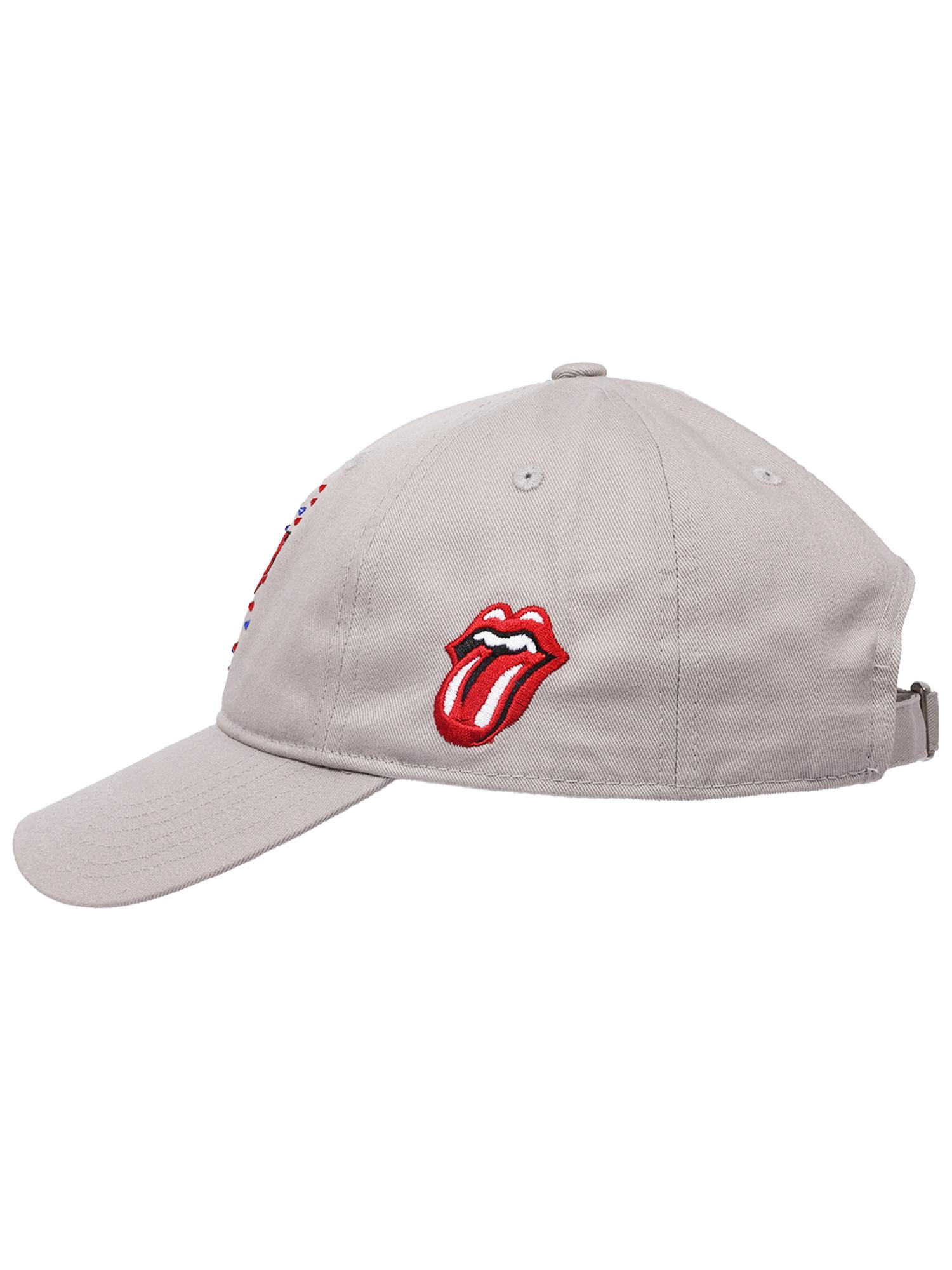 Rolling Stones "Dad" Cap with Rhinestones, Gray, One Size Fits Most