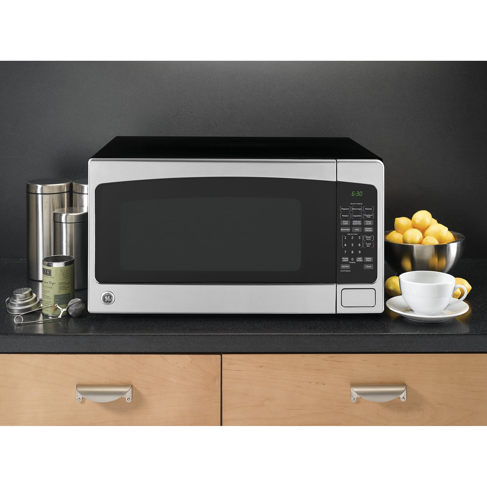 GE 2-cu ft 1200-Watt Sensor Cooking Controls Countertop Microwave  (Stainless Steel) in the Countertop Microwaves department at