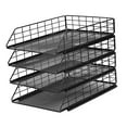 thumbnail image 4 of Letter Tray Desk Organizer, Mesh File Stackable Paper Tray Organizer for Desk, Desktop Paper Sorter Literature Organizer Rack 4 Tier, 4 of 9
