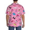 thumbnail image 3 of Lsque Sanrio print Men's Cuban Collar Short Sleeve Shirt Summer Beachwear Casual Button Down Fashionable Vacation Leisure Shirt-XX-Large, 3 of 7