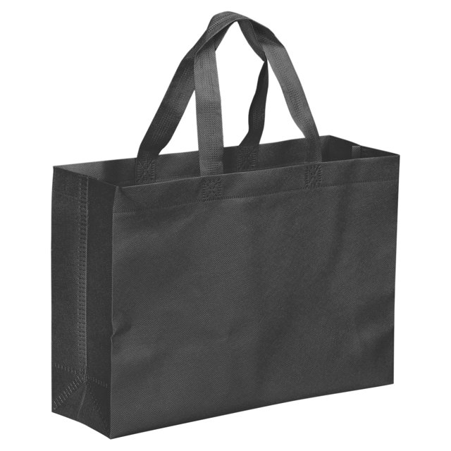 Unique Bargains Sac Cadeau Réutilisable Style Horizontal Non Tissé 25x35cm, Noir Lot de 10