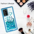 thumbnail image 7 of For Samsung Galaxy Note 20 Case,Clear Liquid Glitter Waterfall Bling Protective Case for Galaxy Note 20 - Teal, 7 of 7
