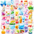 thumbnail image 1 of Calcomanías con forma de botella, acuarela, 50 unidades, impermeables y duraderas, 1 of 2
