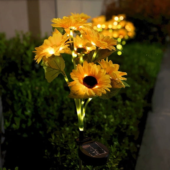 Clearance! 6 Heads Solar Sunflower Lights Outdoor Waterproof, Solar Flower Lights with 72 LED String Lights, Solar Garden Lights for Yard, Pathway, Patio Decor, Sunflower Outdoor Decor