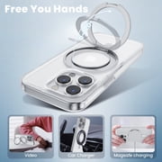 TOPVISION iPhone 14 Pro Case MagSafe Compatible, Acrylic Phone Case with 360° Magnetic Ring Stand
