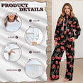 thumbnail image 6 of Xoenoiee Cherry Print Lounge Sets for Women 2 Piece Outfits with Long Sleeve Sweatshirt Tops and Wide Leg Sweatpants Tracksuit Set, Size XL, 6 of 7