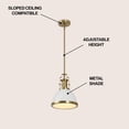 thumbnail image 4 of JONATHAN Y Homer 10" 1-Light Modern Industrial Iron LED Dome Pendant, White/Brass Gold, 4 of 10
