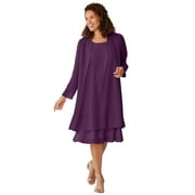 Woman Within Plus Size Petite 2-Piece Jacket Dress