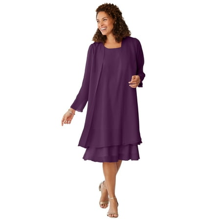 Woman Within Plus Size Petite 2-Piece Jacket Dress