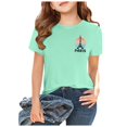 thumbnail image 2 of SXcggal Girls Short Sleeve Shirts Kids Summer Tops Crewneck Tees 3 13 Years Cute Fashionable Casual Girl Top, 2 of 6