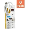 thumbnail image 2 of Xtricity 6-Outlet Grounded Surge Protector Power Strip, 450 Joule, White (6 Pack), 2 of 4