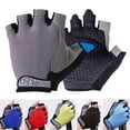thumbnail image 4 of Guantes de malla de verano para bicicleta, de medio dedo, para deportes al aire libre, transpirables, antideslizantes, con protector solar para hombres y mujeres, 4 of 5