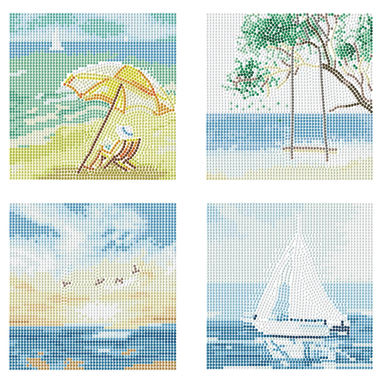 Diamond Dotz Mini Summer Days Diamond Painting Kits for Adults - Summer Diamond Art Kits a Relaxing Creative Craft Kit with Dotz Gems 5x5