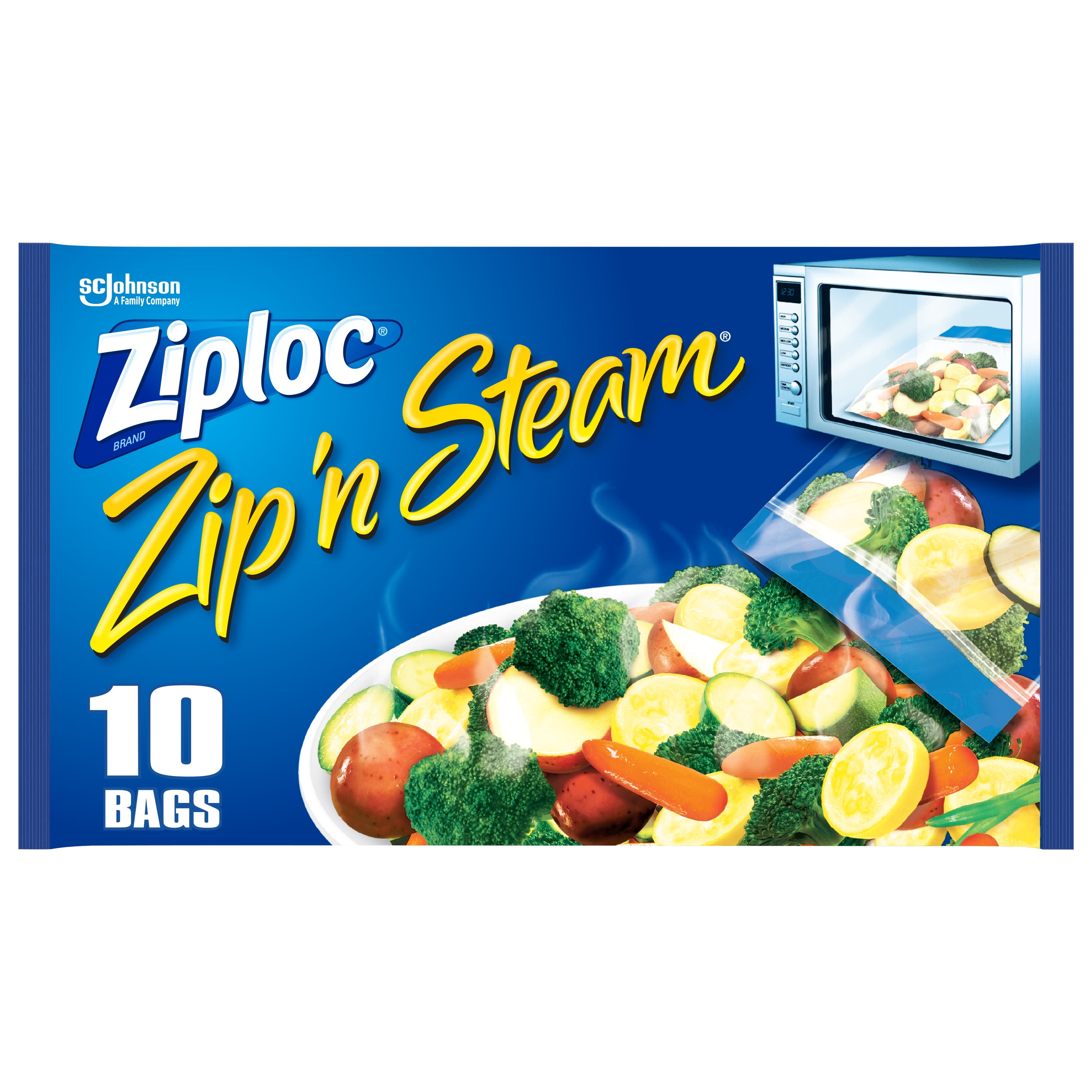 Pack of 2 ZIPLOC Zip N STEAM Bag-Medium 