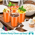 thumbnail image 3 of JJEAN-50 Orange Plastic Cups, 16 oz Disposable Cups, Drinking Cups For Birthday Party, Halloween, Thanksgiving, Harvest, Fall, 3 of 4