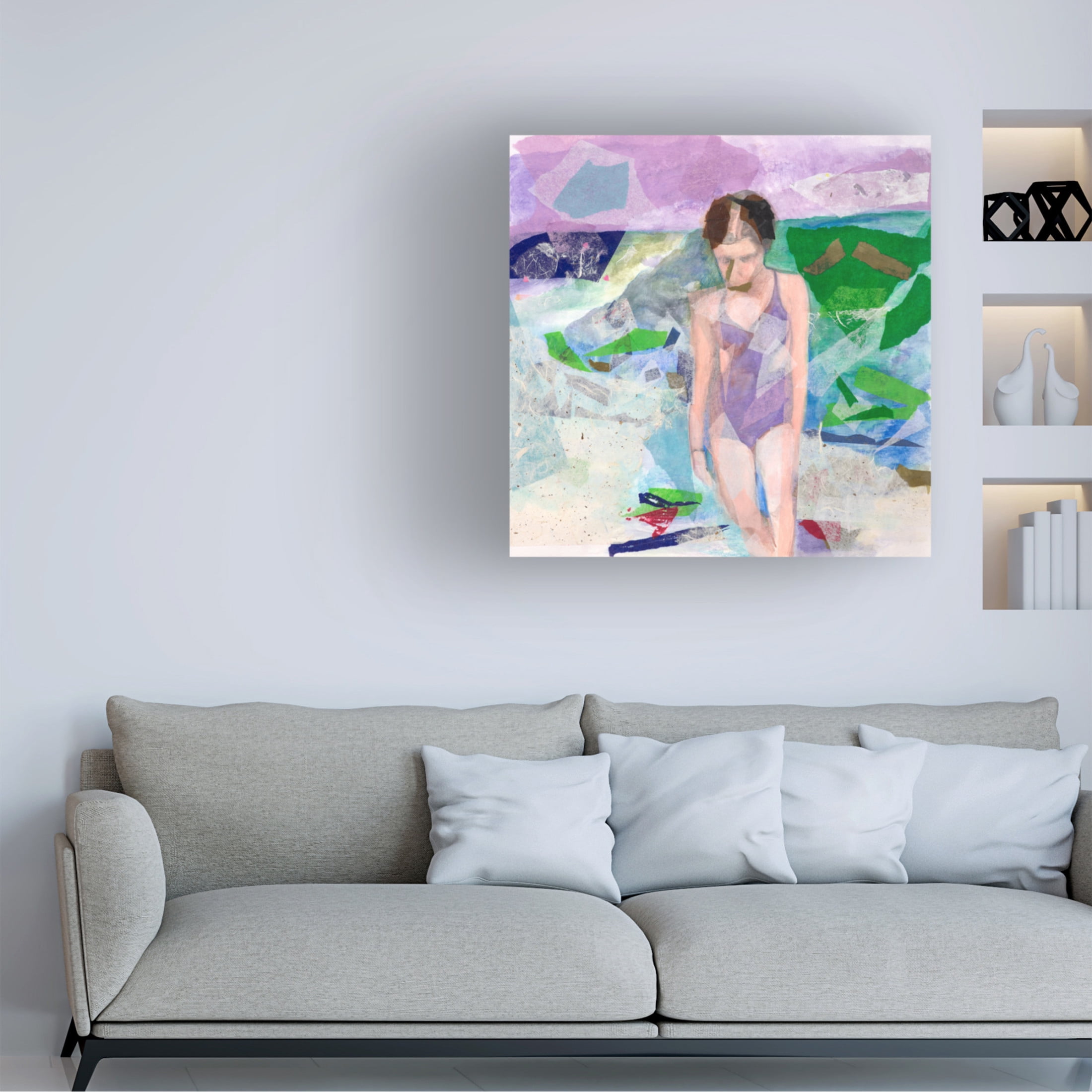 Canvas Wall Art - Ellen Kossoff 'Sunbath' Wall Art for Living Room, Bedroom, or Office Décor by Trademark Fine Art - 35 x 35 Inches