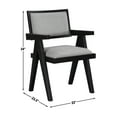 thumbnail image 6 of Steve Silver Magnolia Modern Upholstered Dining Arm Chair, Set of 2, Black/Grey, 6 of 12