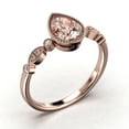 thumbnail image 3 of Dazzling Boho & hippiepie 1.25 Carat Pear Cut Morganite And Diamond Moissanite Engagement Ring, Classic Wedding Ring in 925 Sterling Silver With 18k Rose Gold Plating, Birthday Gift, Promise Ring, 3 of 3