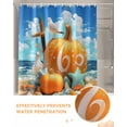 thumbnail image 6 of Fall Thanksgiving Shower Curtain Set ，Waterproof Fabric Shower Curtains Beach Orange Pumpkin Starfish Seagull Shower Curtains for Bathroom,Bathroom Decor 66"x72", 6 of 7