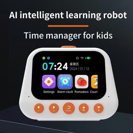 Smart Voice Alarm Clock with Music Sleep Sounds Weather Talking Learning Functions Bedside Wake Up