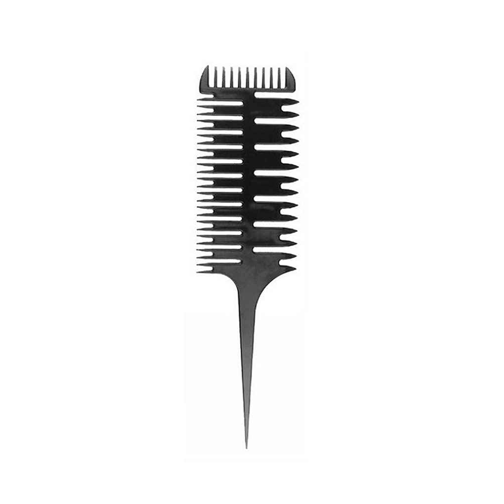 3 Sides Modeling Salon Fish Bone Shape Comb Dyeing Sectioning Highlighting Coloring Dispensing Brush