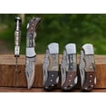 thumbnail image 3 of Personalized Handmade Copper Damascus Folding Knife for Men- Copper Anniversary Pocket Knife - Groomsman Gift Knife- Outdoor, Camping, Hunting & Survival Gift for Him, 3 of 8