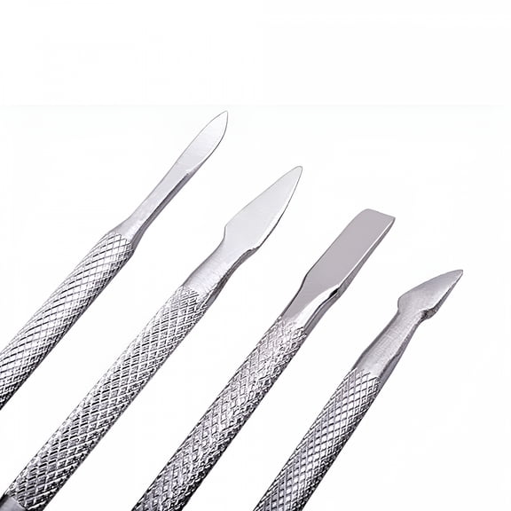 FACEGA Cuticle Pusher Remover and Cutter, Silver Dual Ended Stainless Steel Cuticle Pusher and Spoon Nail Cleaner Cuticle Remover Manicure Pedicure Nail Tools, Art Care Tools