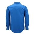 thumbnail image 2 of Men’s Casual Western Pearl Snap Button Down Long Sleeve Cowboy Dress Shirt (Royal Blue, S), 2 of 3