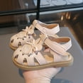 thumbnail image 3 of Sandals for Toddler Little Kids Girls Summer Rabbit Bow Leather Closed Toe Princess Flats Dress Sandals, 3 of 5