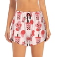 thumbnail image 4 of Lsque Milk Tea Printed Women's Running Shorts with Liner Pockets,Elastic Quick Dry Workout Athletic Gym Yoga Shorts,Womens High Waist Shorts-Small, 4 of 9