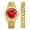 Red, variant on 2 Pieces Men Rhinestone Watch Bracelet Set Luxury Fashion Jewelry for Men
