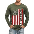 thumbnail image 5 of Puliio 250Th Anniversary Us Shirt For Men's American Flag Printing Long Sleeve Crewneck Tee Tops For Celebrate America's 250Th Anniversary（Army Green,L), 5 of 5