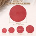 thumbnail image 2 of Unique Bargains 4Pcs Round Woven Braided Washable Heat Resistant Place Mat Red 15", 2 of 7