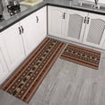 thumbnail image 2 of Western kitchen rugs and mats set of 2, non-slip washable kitchen mats, rustic farmhouse bear western rug for kitchen front sink, laundry room, flooring, home, dining room, 17x30+17x47 inch, 2 of 6