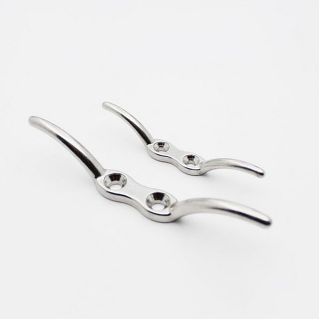 CHOK 2 Pcs Stainless Steel Cable Hook Pontoon Boat Accessories Rod Holder Flag Pole for Anchor Silver