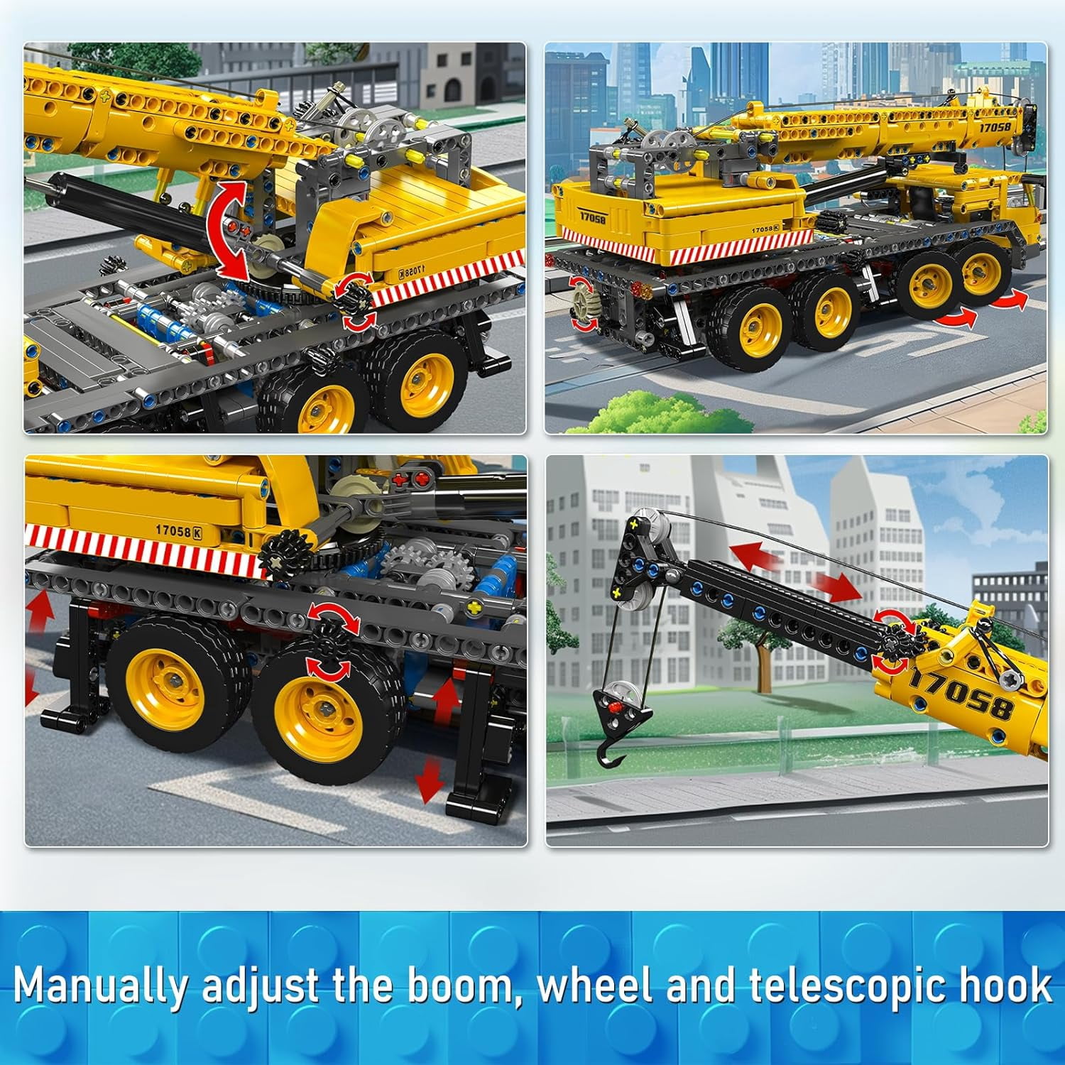 17058 Urban Mobile Crane Toy Building Block Set, Adult Construction Vehicle Model Brick Kit, Toy Gift (997 Pieces)