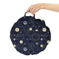 thumbnail image 2 of Night Sky Round Floor Cushion with Handle, Retro Style Sky Illustration with Cosmic Elements, Decorative Pillow for Living Room & Dorms, 18" Round, Indigo Brown, by Ambesonne, 2 of 4