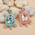 thumbnail image 4 of Cute Turtle Brooch Pin Crystal Rhinestones Green Marine Animals Lovely Lapel Pin Dress Accessories Boutonniere Corsage for Hat Bag Gold Tone Great Gift for Wife Sisters Friends Daily Wear Dating, 4 of 11