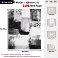 thumbnail image 4 of Bleum Cade 8x10 Large Area Rugs for Living Room, Modern Abstract Washable Rugs Non Slip, Bedroom Rug Soft Stain Resistant, Indoor Rugs Low Pile Carpet for Dining Room,Black, 4 of 10